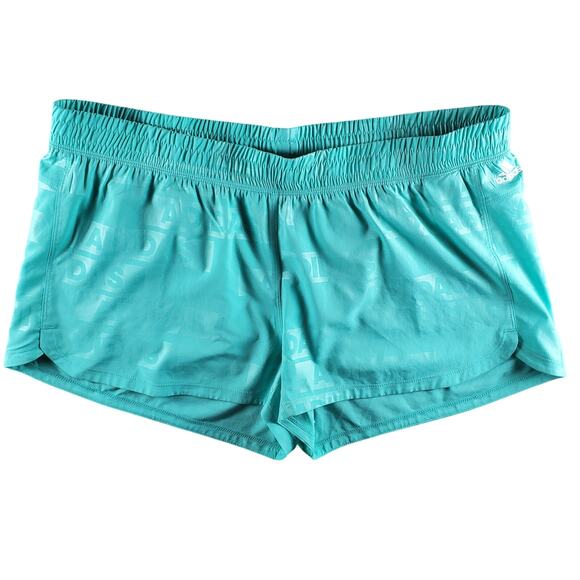 Adidas Womens XL Pacer Woven Deboss Training Running Shorts Mint Blue HN0833 New - Picture 1 of 5